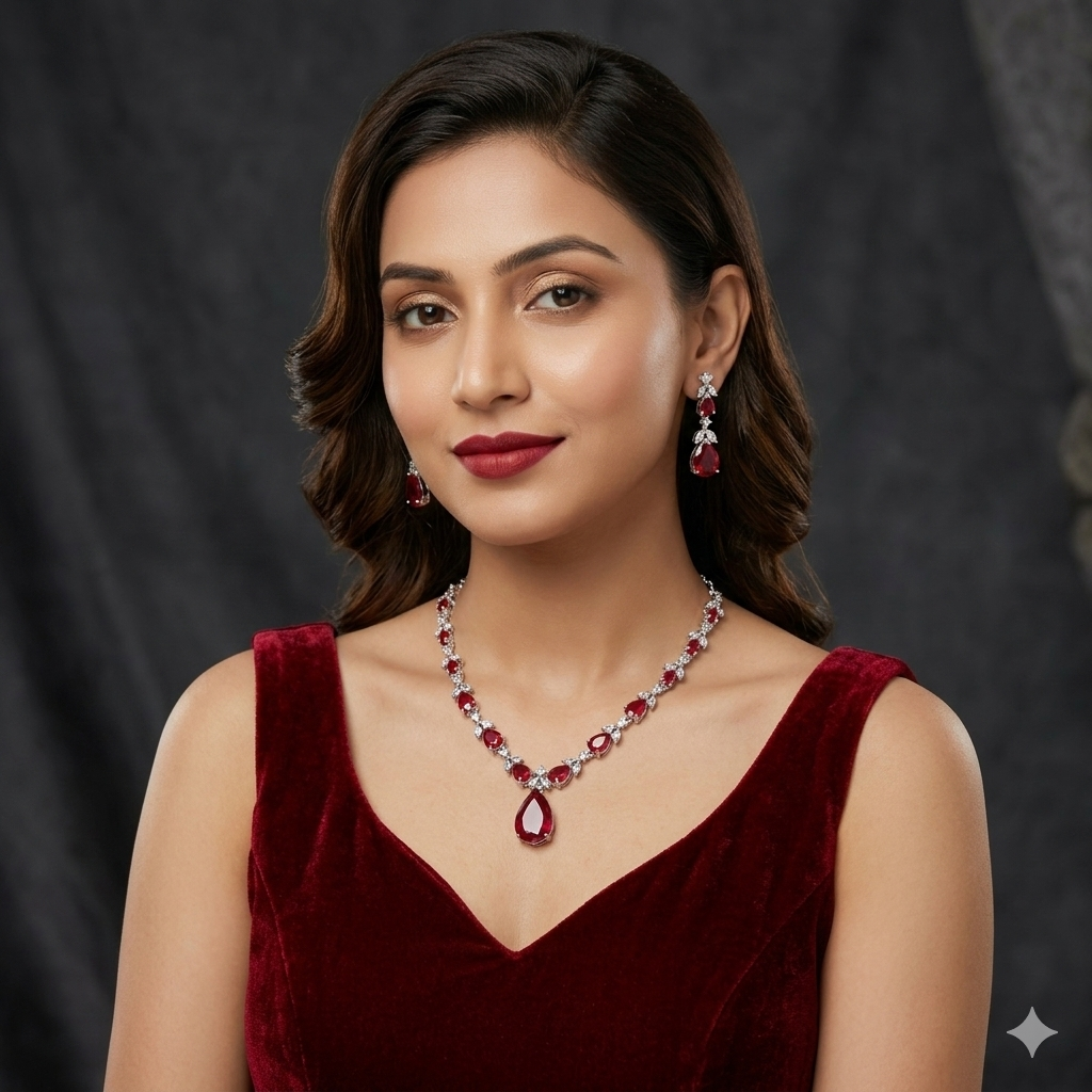 Dazzling American Diamond Necklace Set