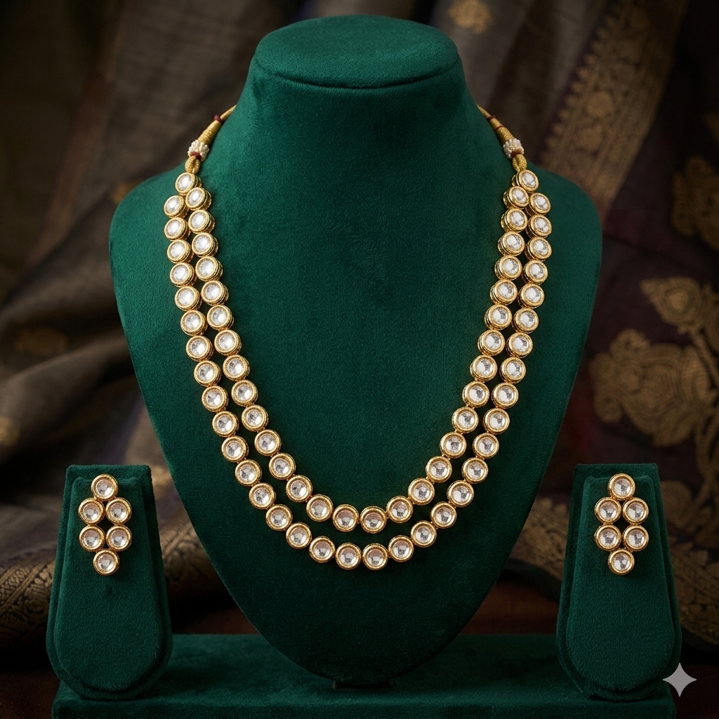 Kundan Necklace with Earrings