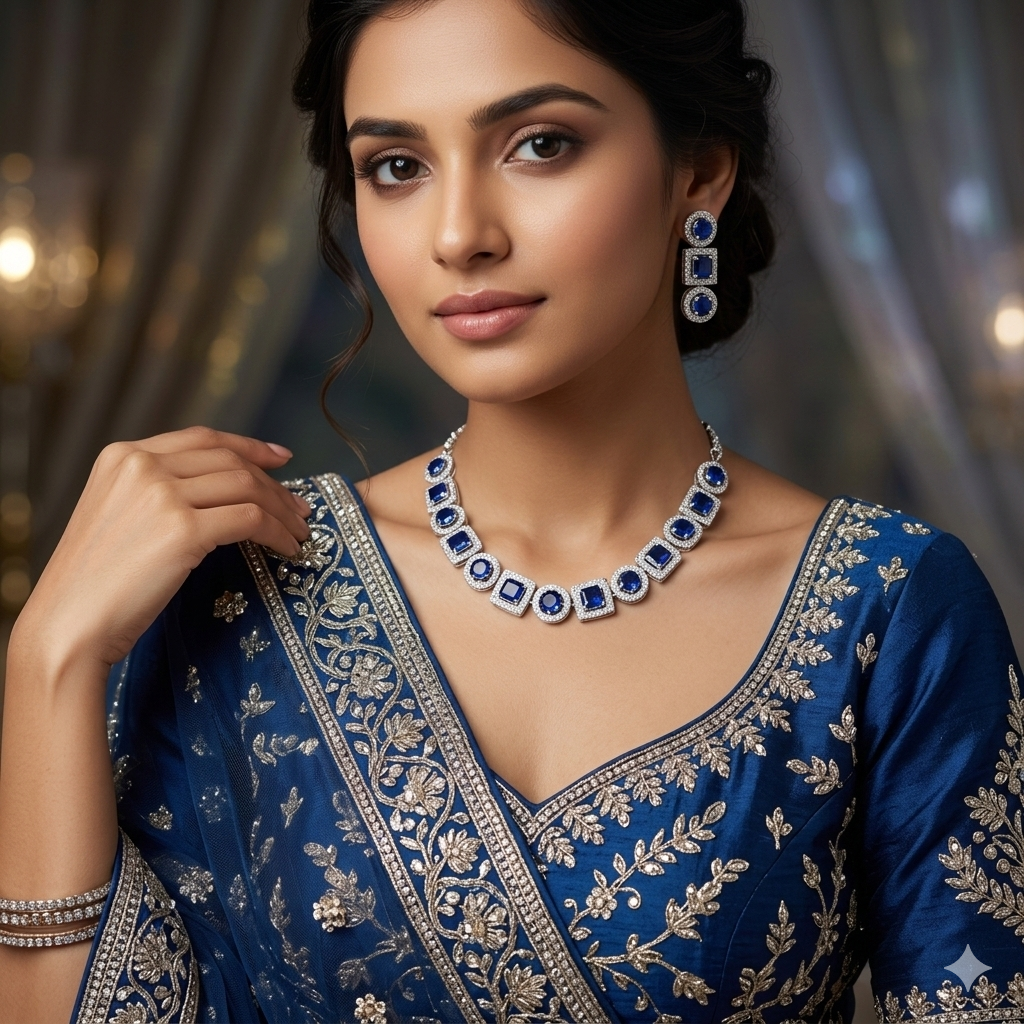 Dazzling American Diamond Necklace Set