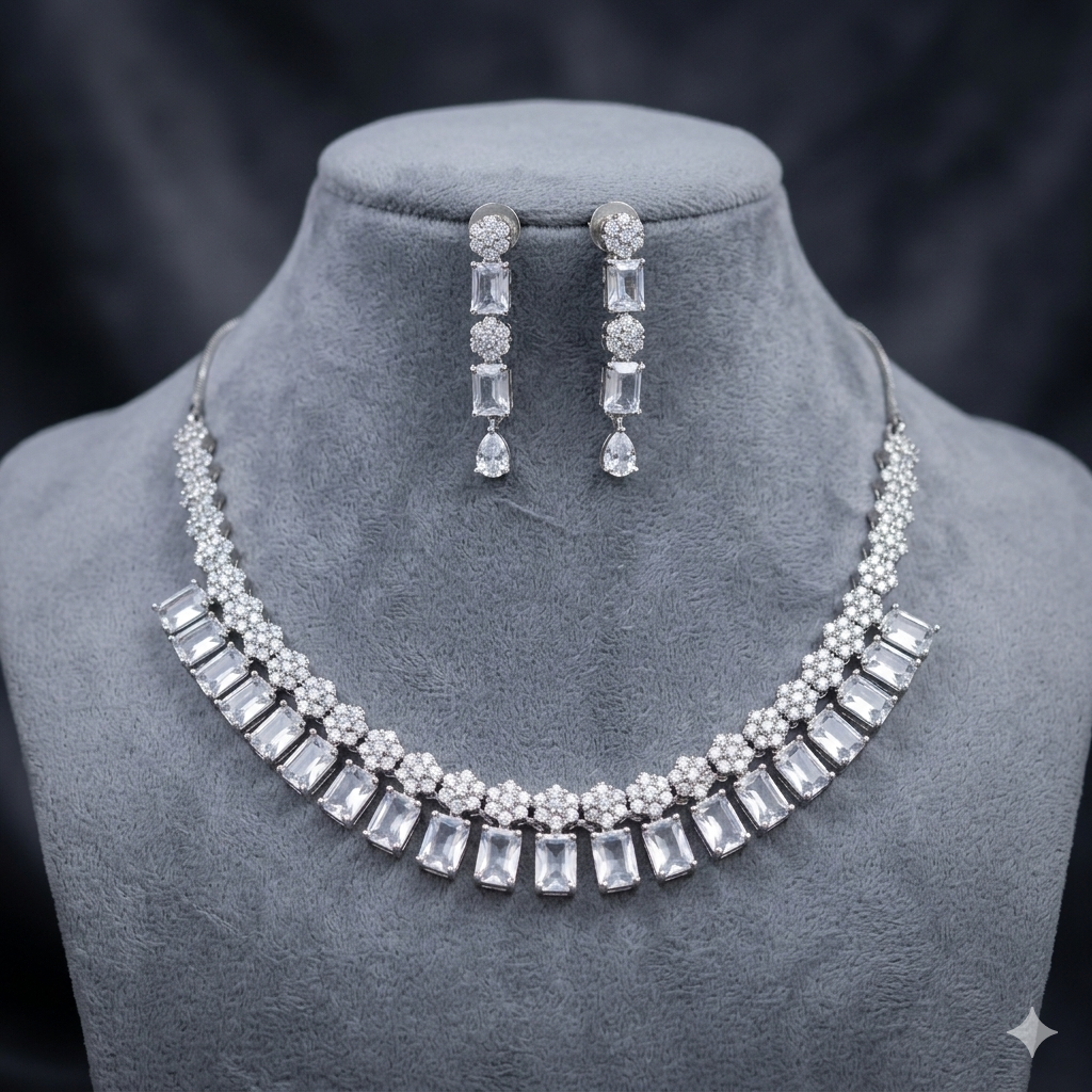 Dazzling American Diamond Necklace Set