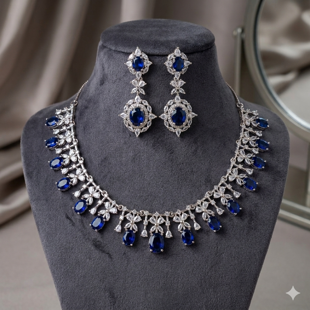 Dazzling American Diamond Necklace Set