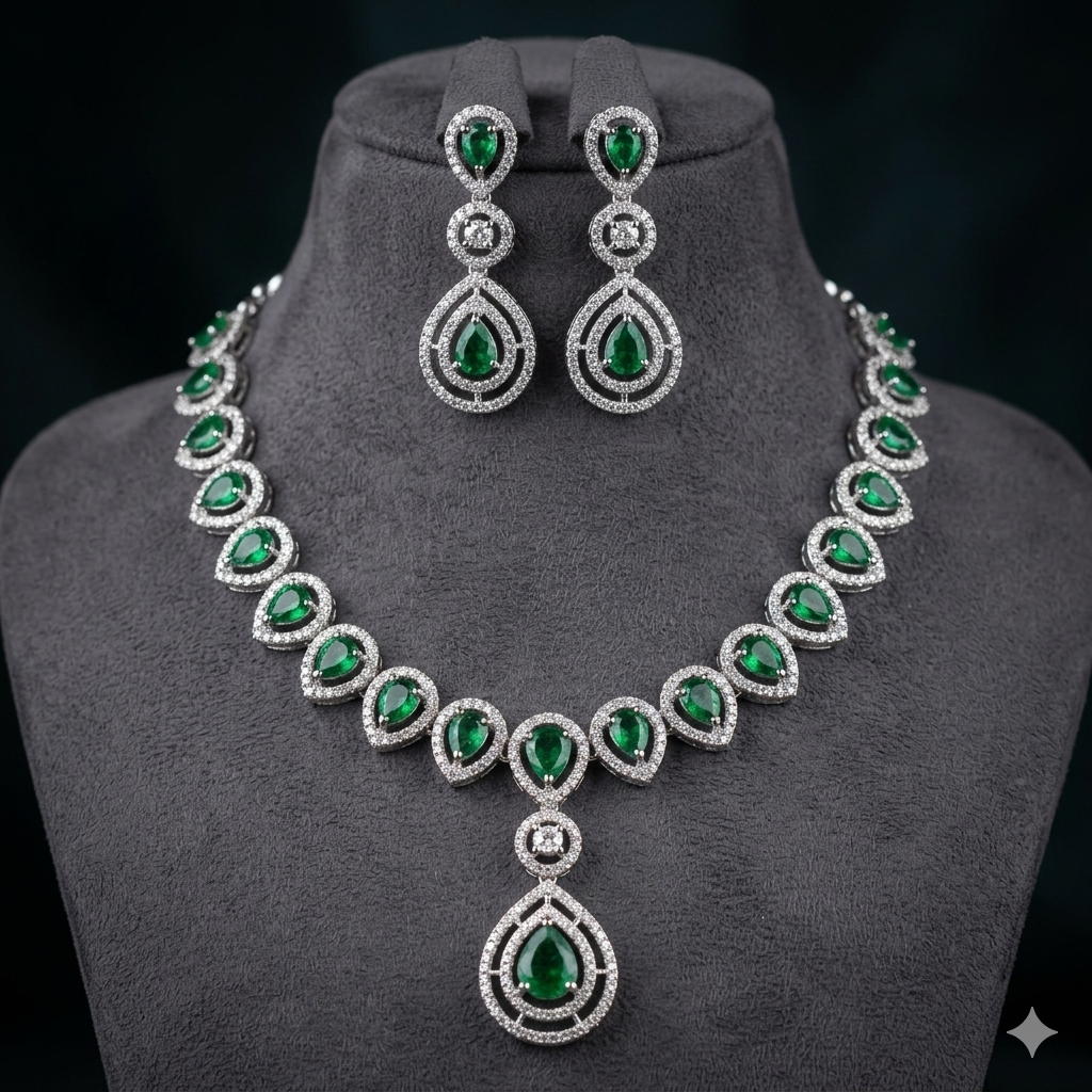 Dazzling American Diamond Necklace Set