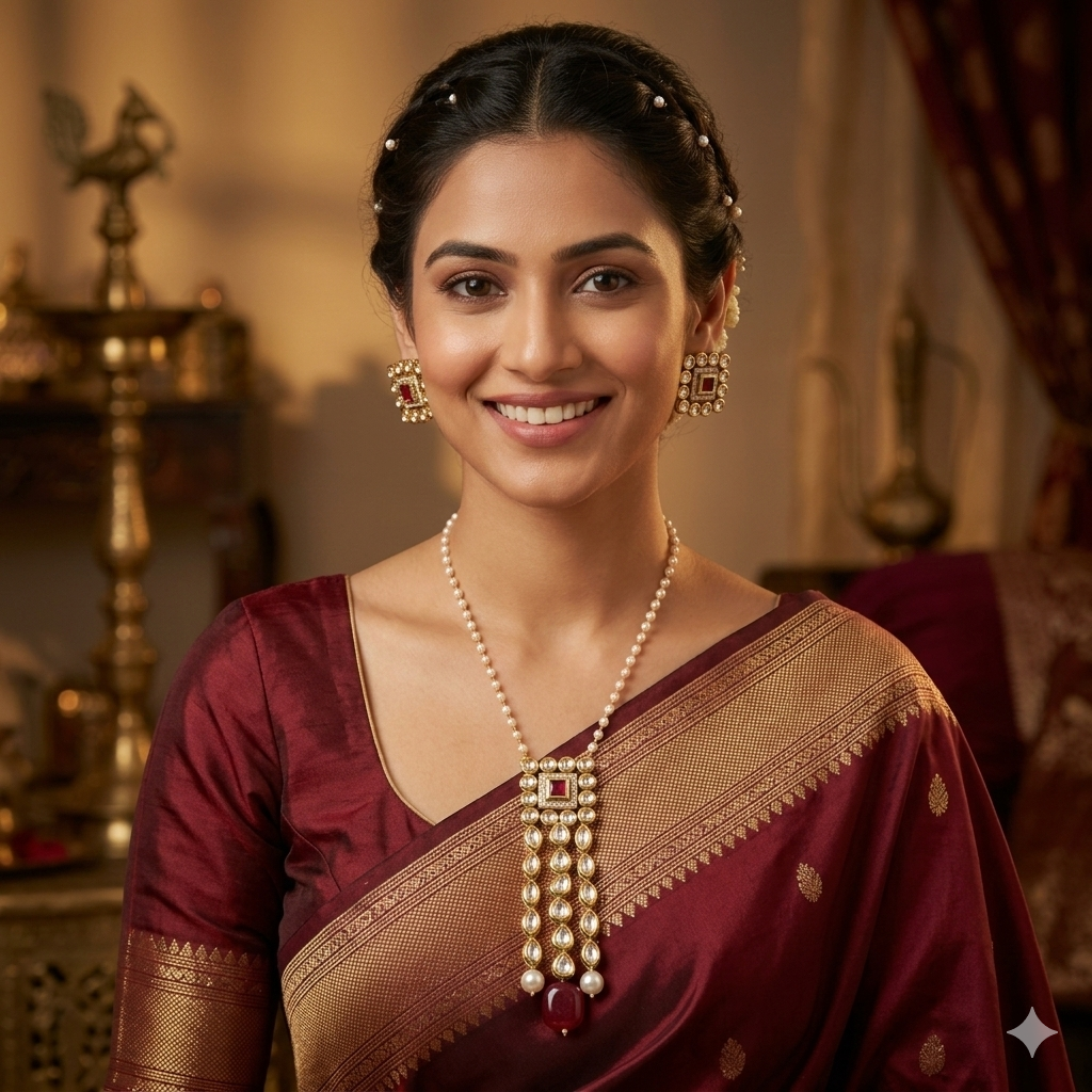 Kundan Pendant Earrings Set