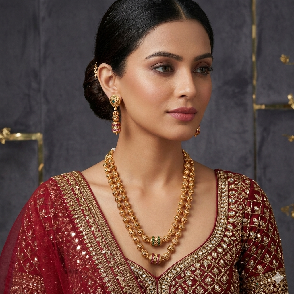 Rajwadi Necklace with Earrings