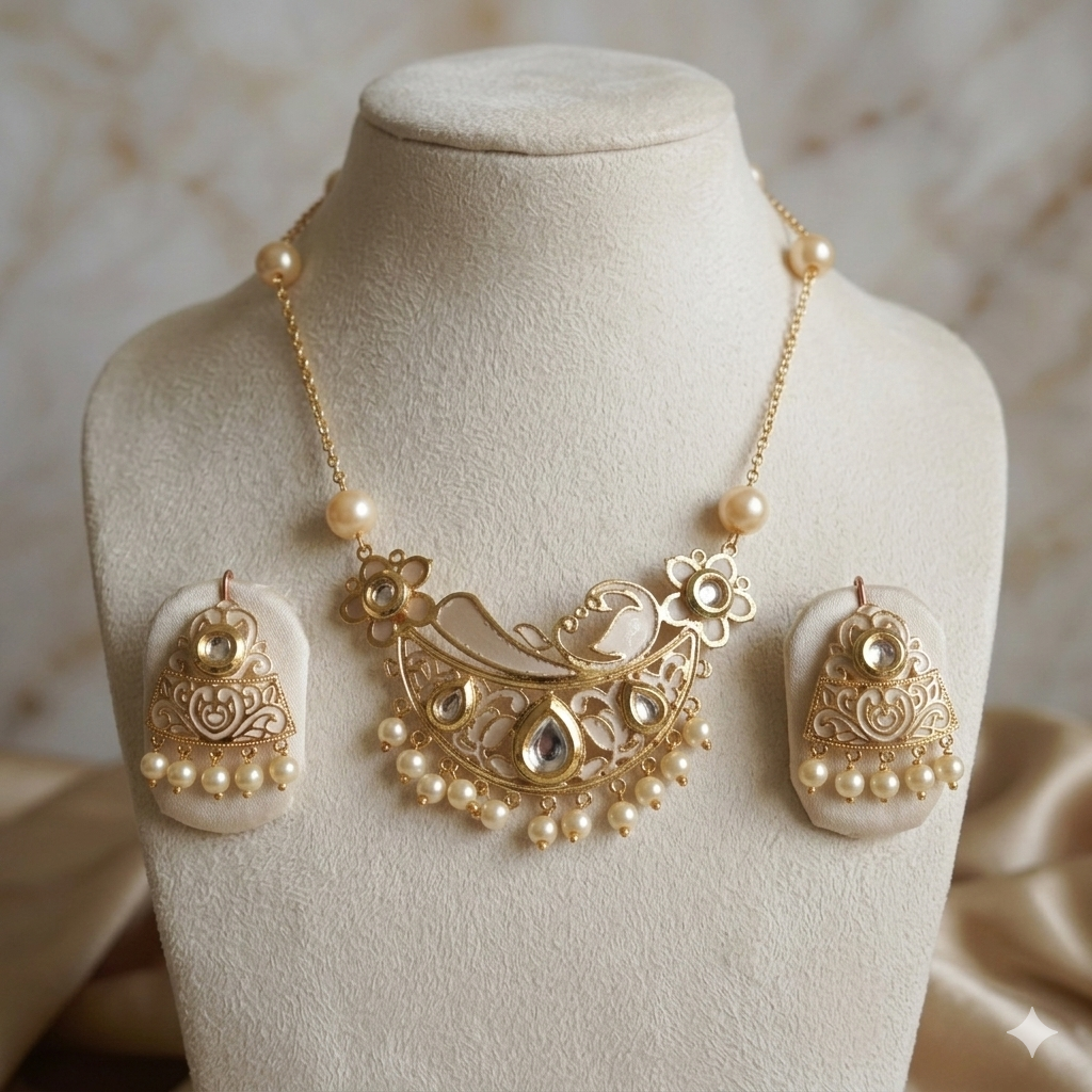 Rajwadi Pendent Earrings Necklace