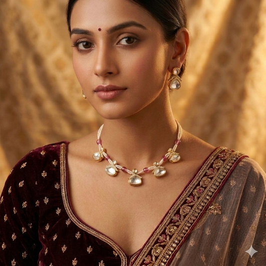 Polki Kundan Earrings Necklace