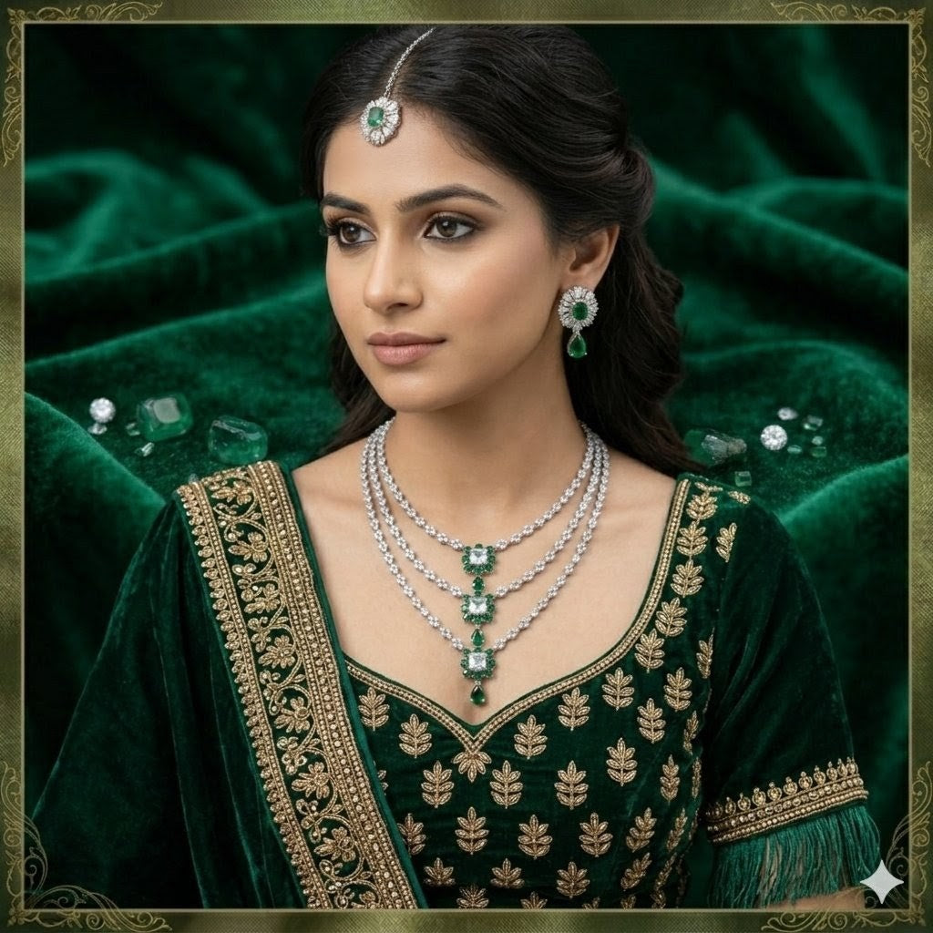 Dazzling American Diamond Necklace Set