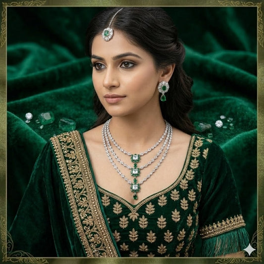 Dazzling American Diamond Necklace Set
