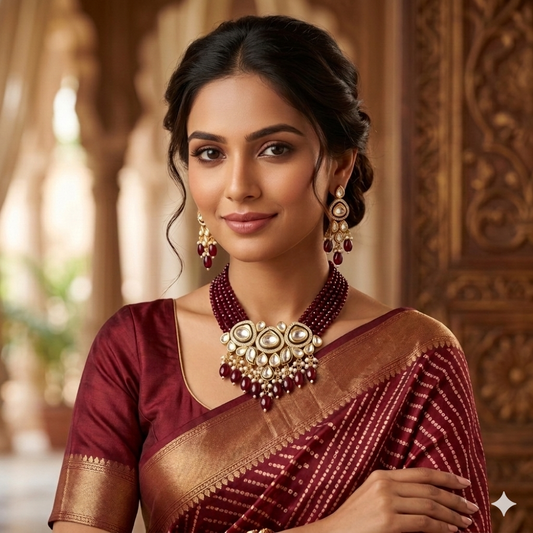 Kundan Necklace with Earrings