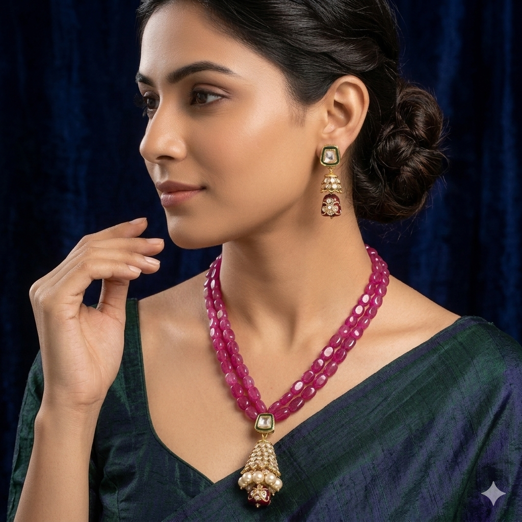 Kundan Necklace with Earrings