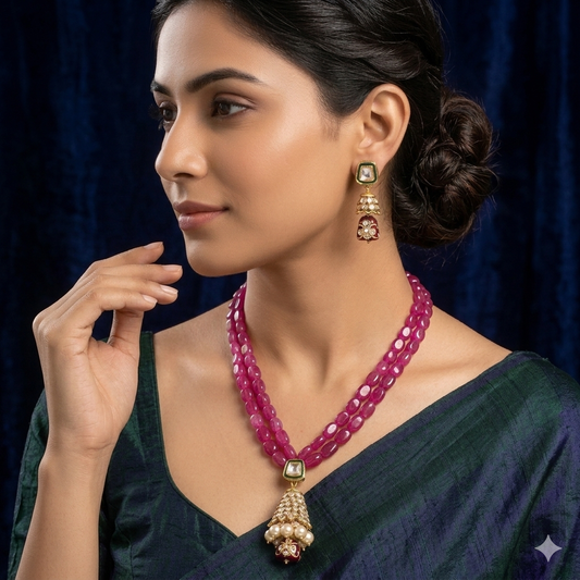 Kundan Necklace with Earrings