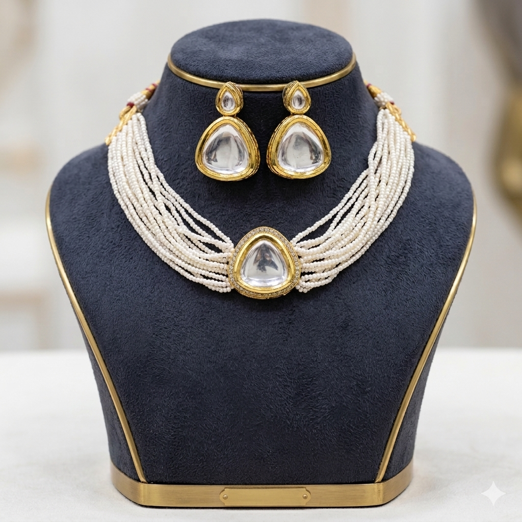 Kundan Necklace with Earrings