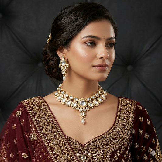 Kundan Necklace with Earrings