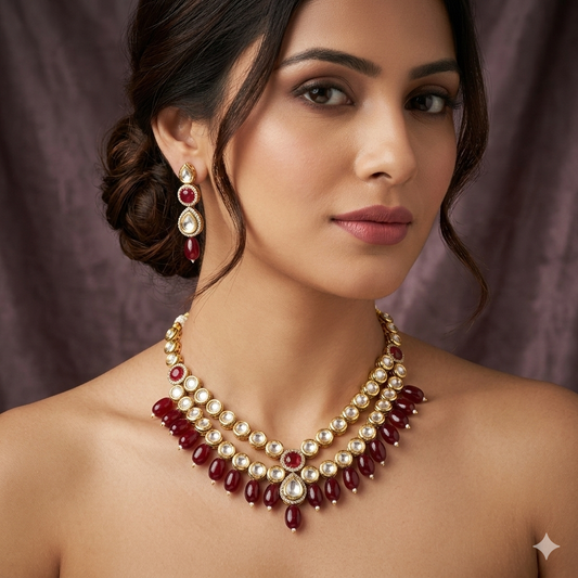 Kundan Necklace with Earrings