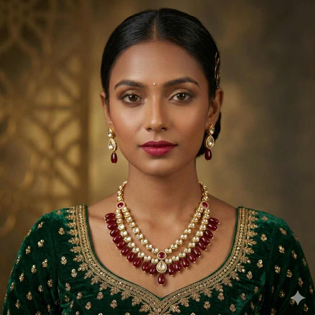 Kundan Necklace with Earrings