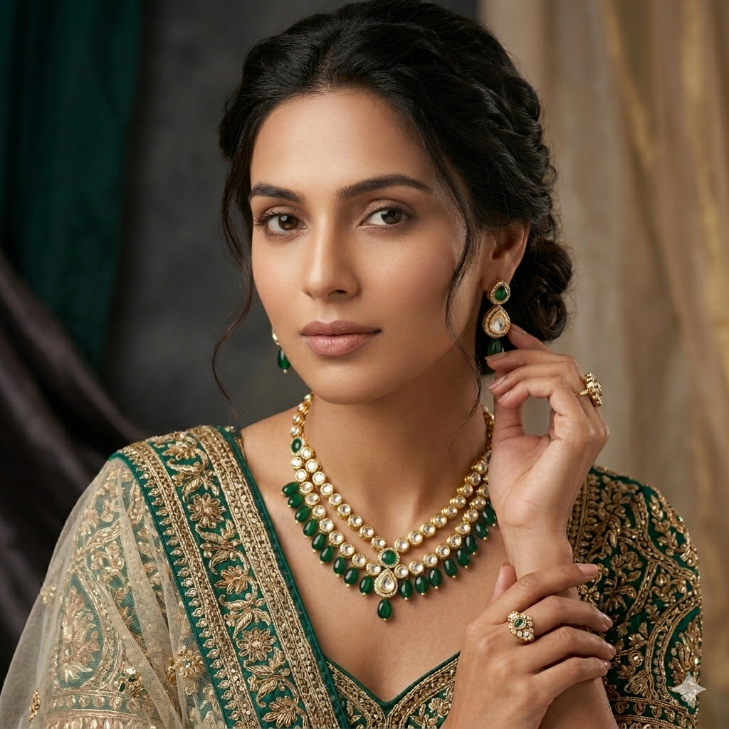 Kundan Necklace with Earrings