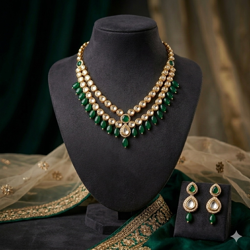Kundan Necklace with Earrings
