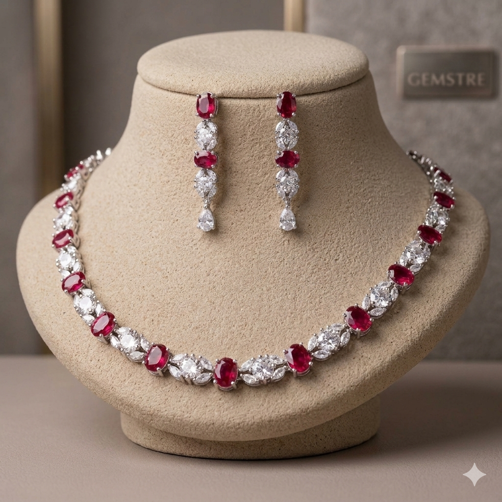 Dazzling American Diamond Necklace Set