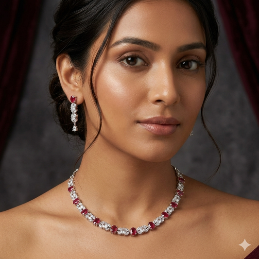 Dazzling American Diamond Necklace Set