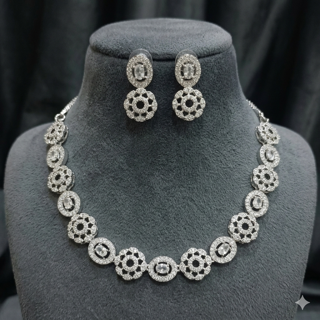 Dazzling American Diamond Necklace Set