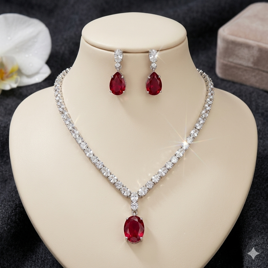 Dazzling American Diamond Necklace Set
