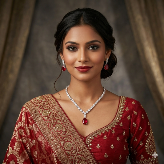 Dazzling American Diamond Necklace Set