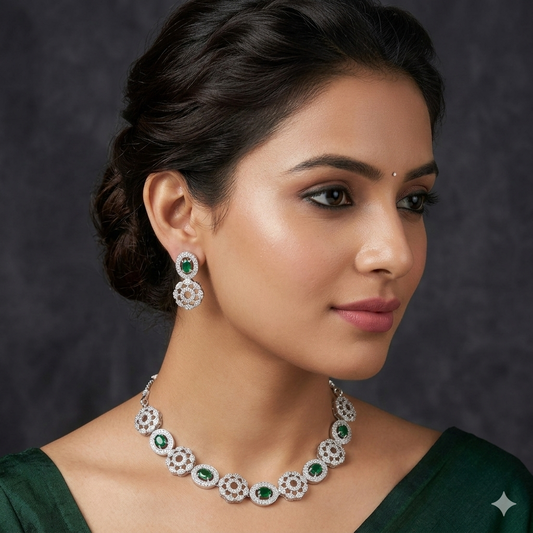 Dazzling American Diamond Necklace Set