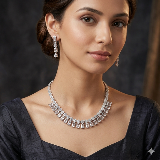 Dazzling American Diamond Necklace Set