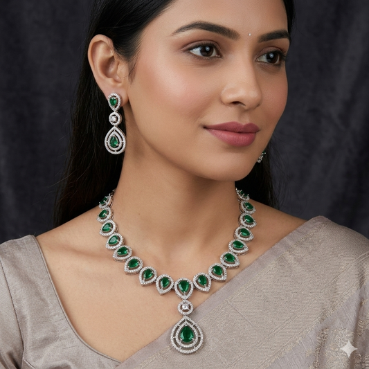 Dazzling American Diamond Necklace Set