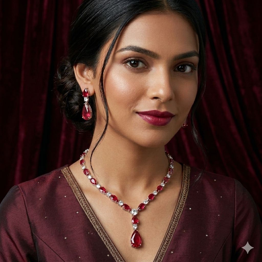 Dazzling American Diamond Necklace Set