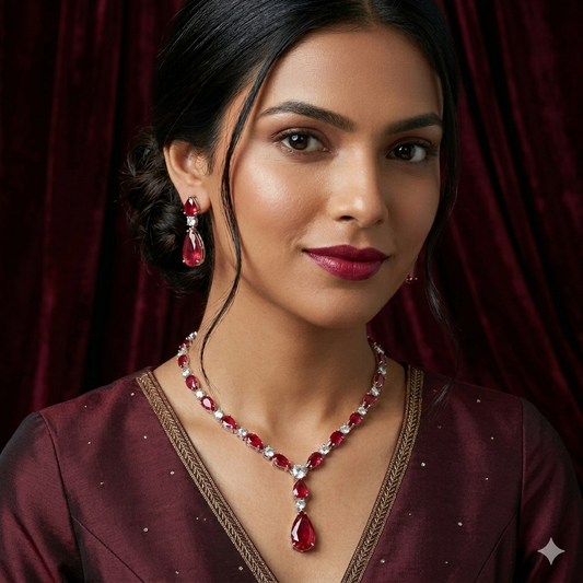 Dazzling American Diamond Necklace Set