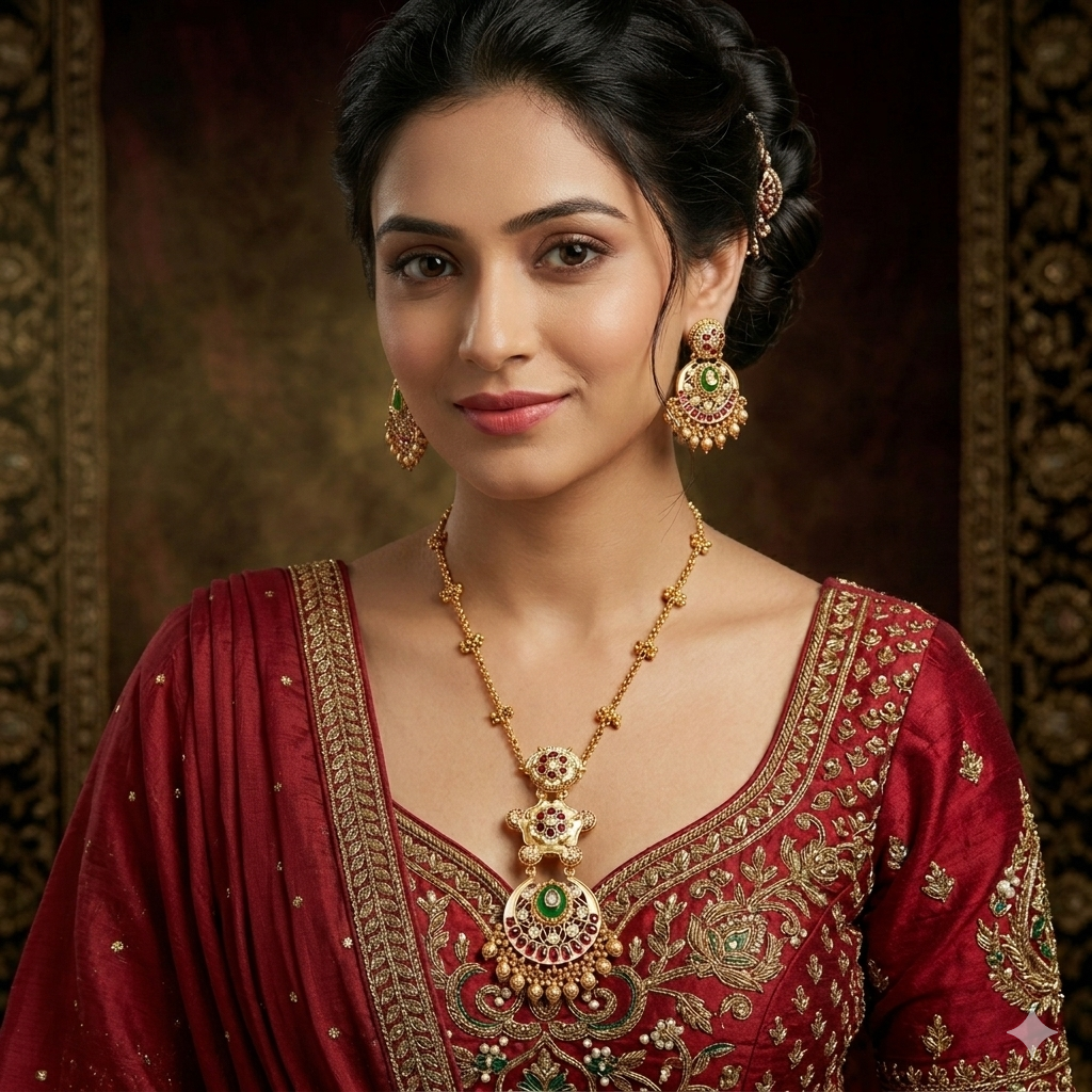 The Reign of Timeless Elegance: Royal Heritage Kundan Pendant & Jhumka Set