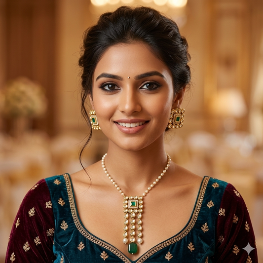 Kundan Pendant Earrings Set