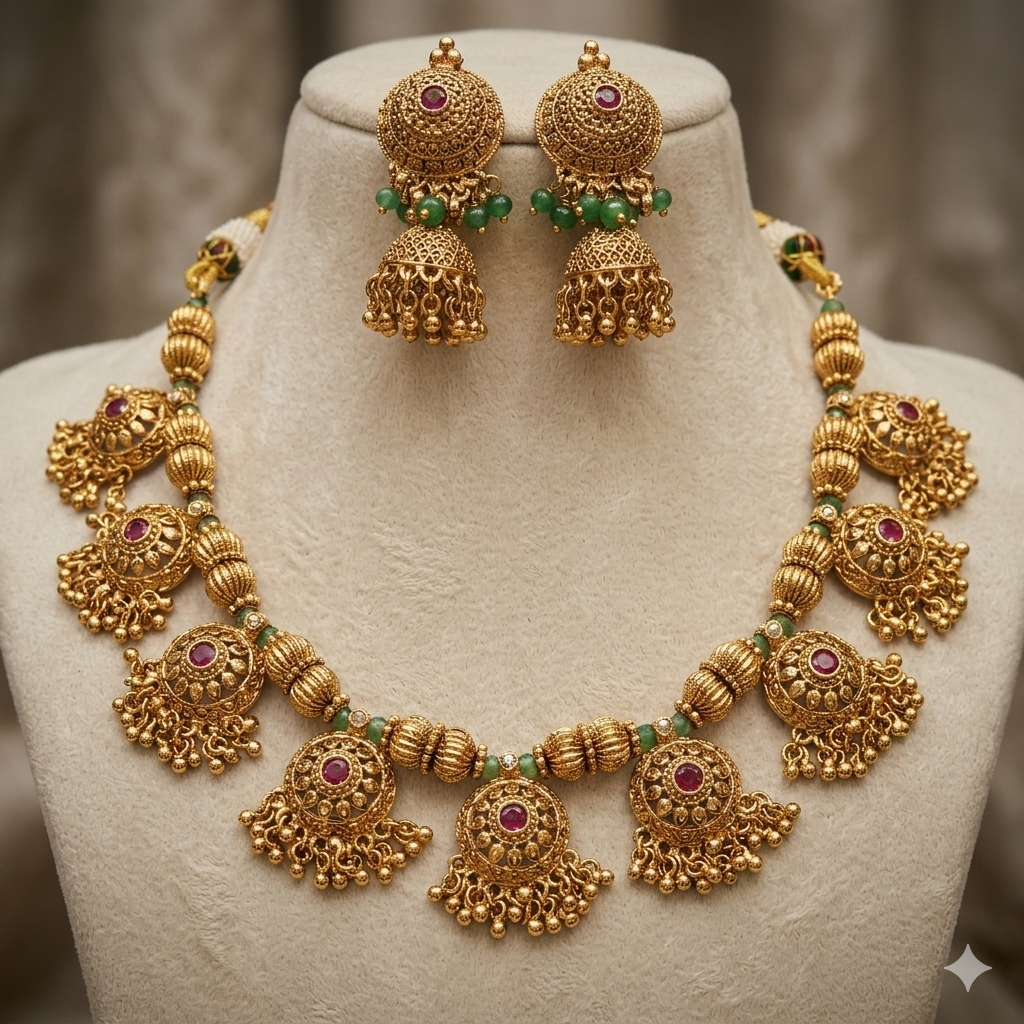 Rajwadi Necklace with Earrings