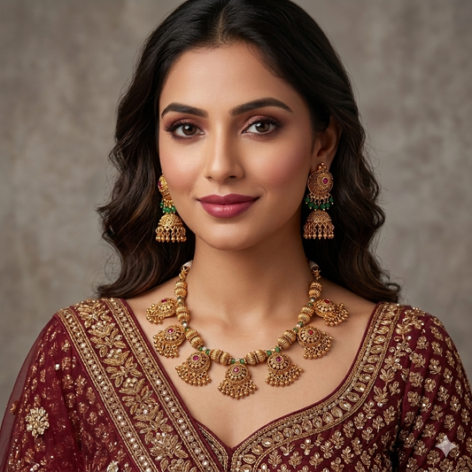 Rajwadi Necklace with Earrings