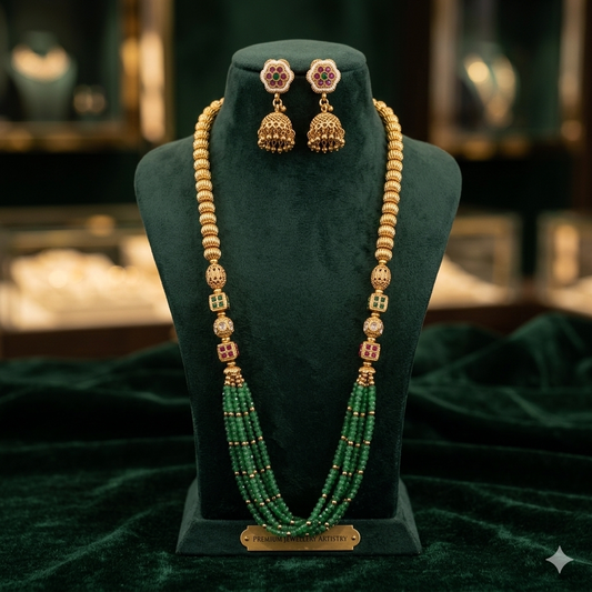 Rajwadi Necklace with Earrings