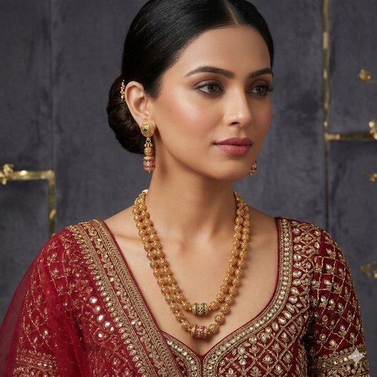 Rajwadi Necklace with Earrings
