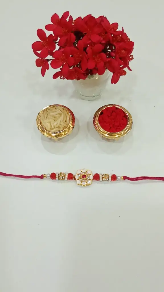 Signature Handcrafted Meenakari Stone Rakhi