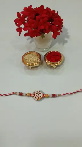 [GAF-RAK-RAK-HAN] Signature Handcrafted Meenakari Rakhi