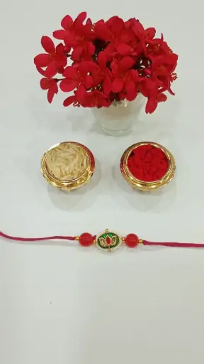 [GAF-RAK-RAK-HAN-0029] Signature Handcrafted Meenakari Rakhi